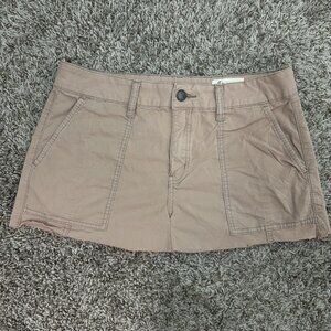 Y2K Micro Mini Skirt Denim‎ Med Pockets Stretch Grunge Frayed Hem Indie Sleaze